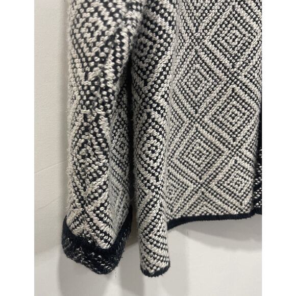 JM Collection‎ Women Cardigan Sweater Size X-Large White Black Accent Trim Open - Picture 6 of 11